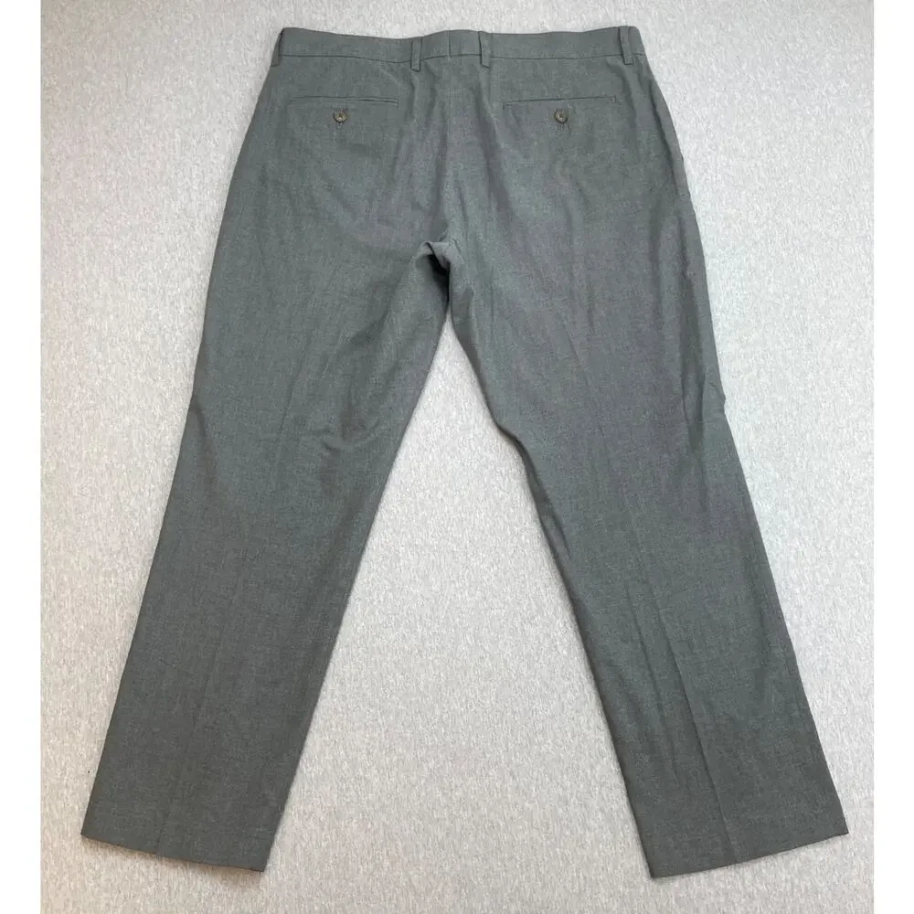 J Crew‎ Pants Mens 36 x 30 Gray 100% cotton Flat Front Thompson Tapered